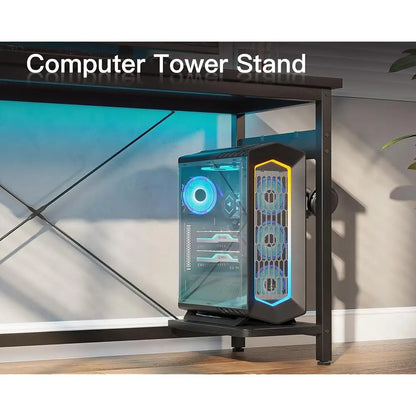 66"" L Shaped Gaming Desk, Corner Computer Desk, Sturdy Home Office Computer Table, Writing Desk, Larger Gaming Desk