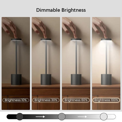LED Ambient Table Lamp, USB Rechargeable Desk Lamp, Touch Controlled Dimmable Indoor Night Light for Home Decor Bedside Room