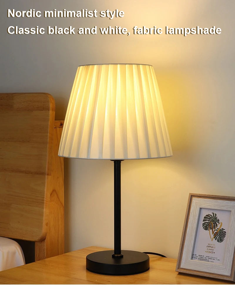 LED Table Lamps Study Bedroom Decoration Bedside Tables Rechargeable Light Touch Remote Control  Cloth Cover Reading Desk Lamp