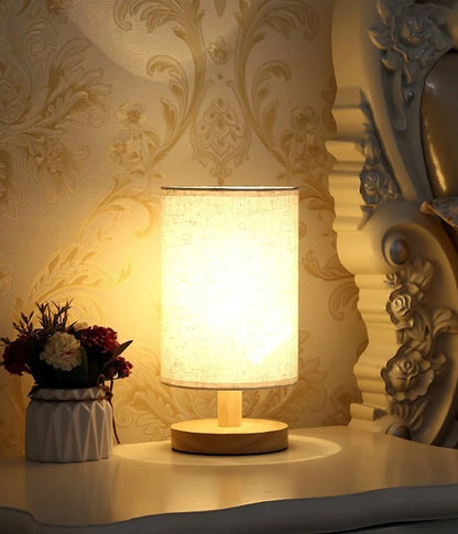 LED Table Lamps Simple Chinese Style Decoration Lamp Dimmable USB Plug Night Light Fabric Lampshade Bedroom Bedside Lighting