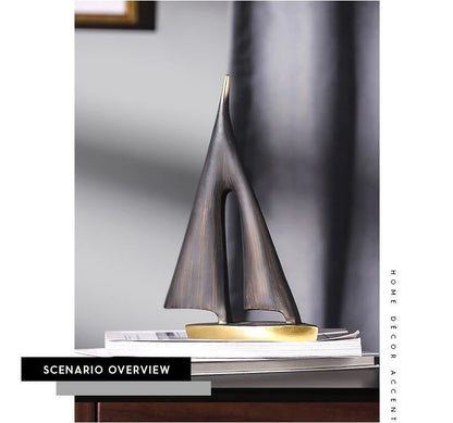 Smooth Sailing Sailboat Home Decor Ornament Living Room Decoration Bedroom Desktop Decoration Resin Craft Gift