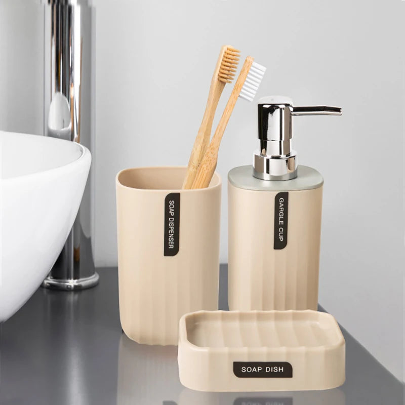 Bathroom Accessories Sets, Toothbrush Holder, Lotion/Soap Dispenser, Cup, Soap Dish, Classic Contemporary Modern Decorative
