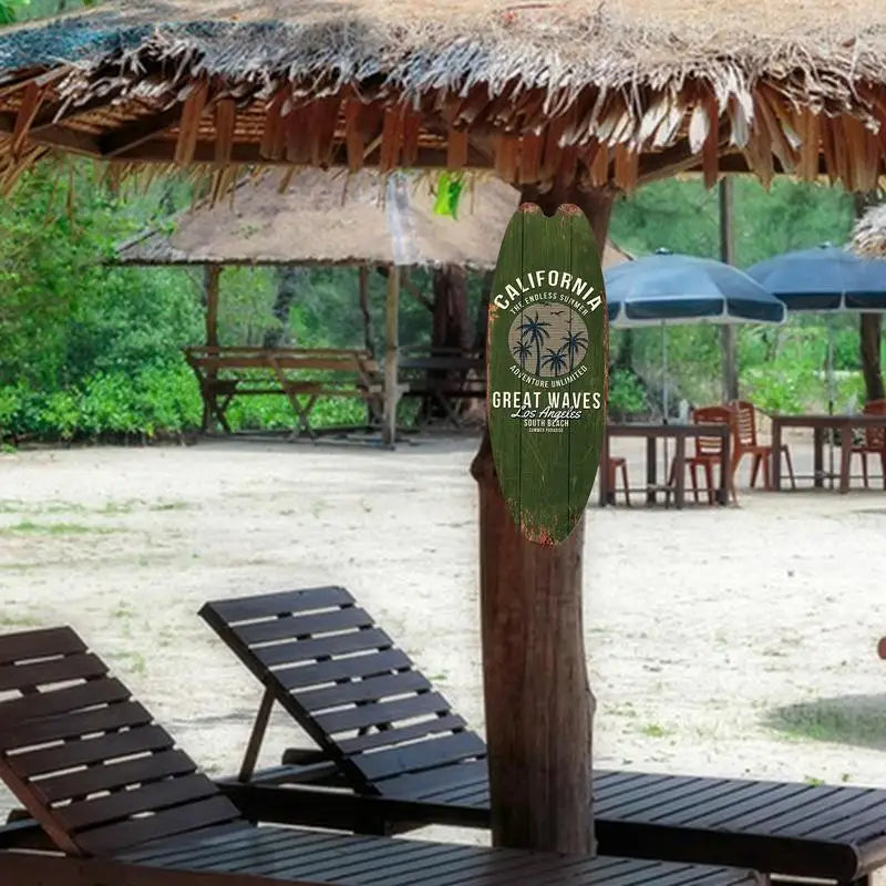 Wooden Surfboard Decor Home Wooden Surfboard Wall Sign Exquisite Appearance Wall Decoration For Home Decors Party Props And