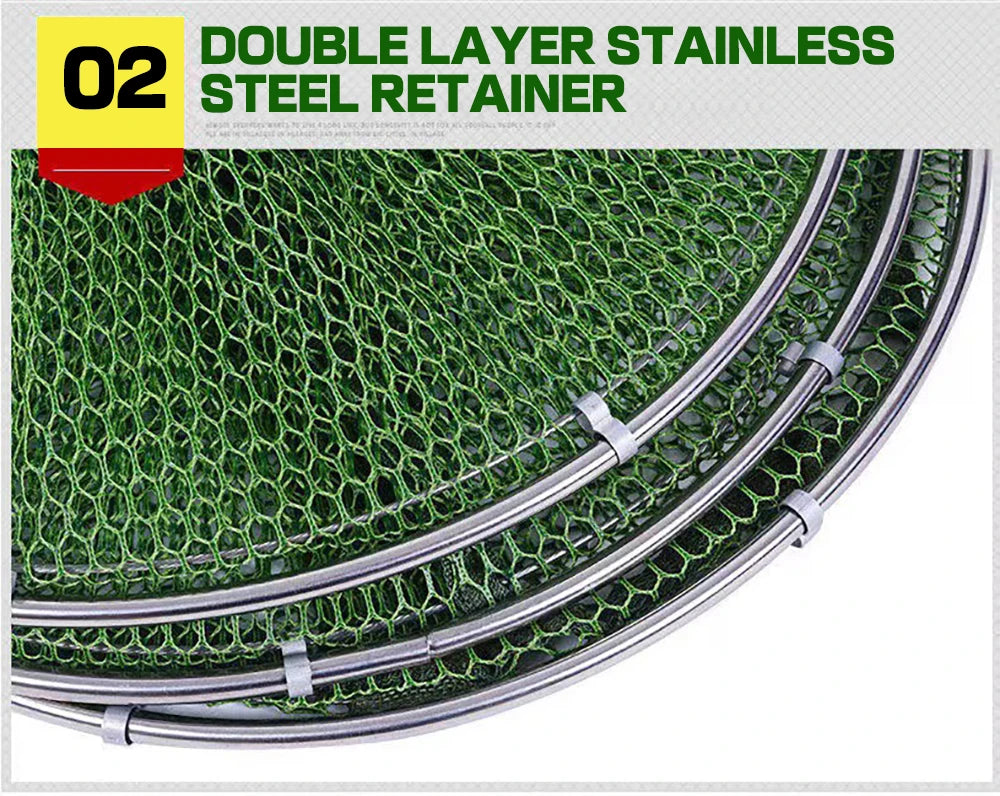 50kg Load Fishing Care Net Stainless Steel Collapsible Fish Basket Dip Nets To Keep Fish Alive in Water Large Storage Fyke Nets