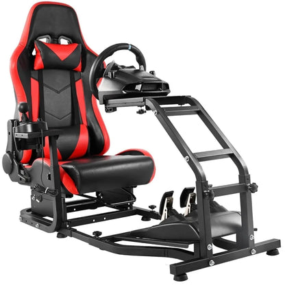 Popular - G29 Adjustable Gaming Sim Cockpit W/Red Seat Fits for Logitech G920 G923,Thrustmaster T300 Racing Steering Wheel Stand