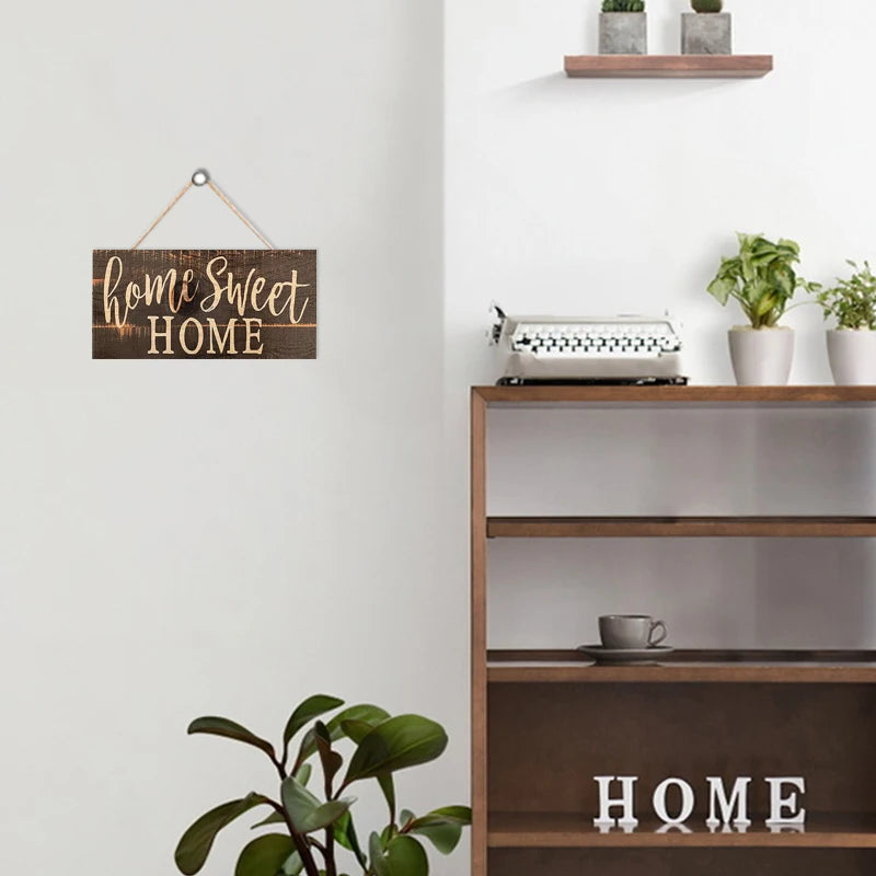 Rustic Home Sweet Wall Hanging Decor Wood Art Plaques Sign Door Sign for Home Living Room Front Door Decor