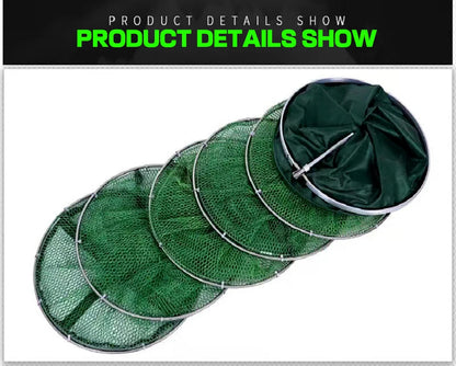 50kg Load Fishing Care Net Stainless Steel Collapsible Fish Basket Dip Nets To Keep Fish Alive in Water Large Storage Fyke Nets