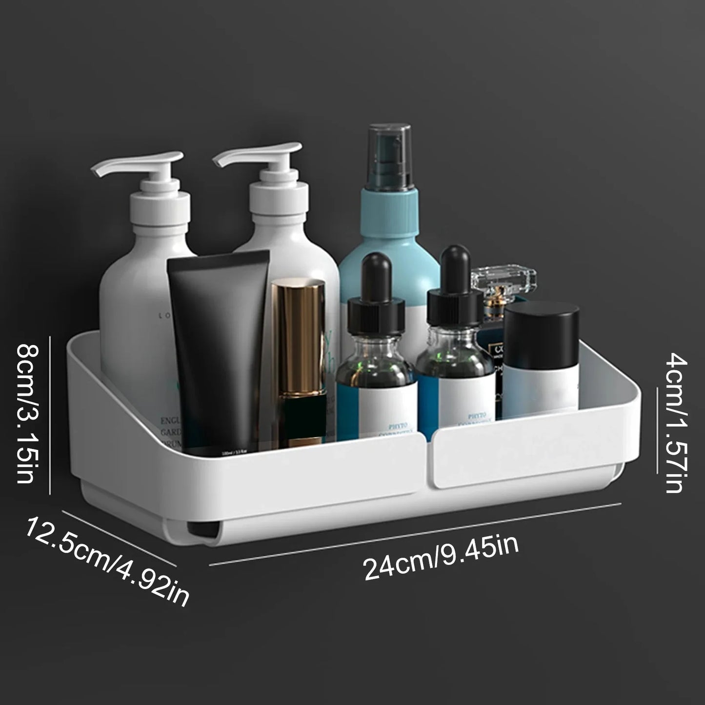 Bathroom  Kitchen Convenience Rack Shelf Makeup Storage Organizer Shower Shelf Cosmetics Shampoo Rack  Wall Spice No Drilling