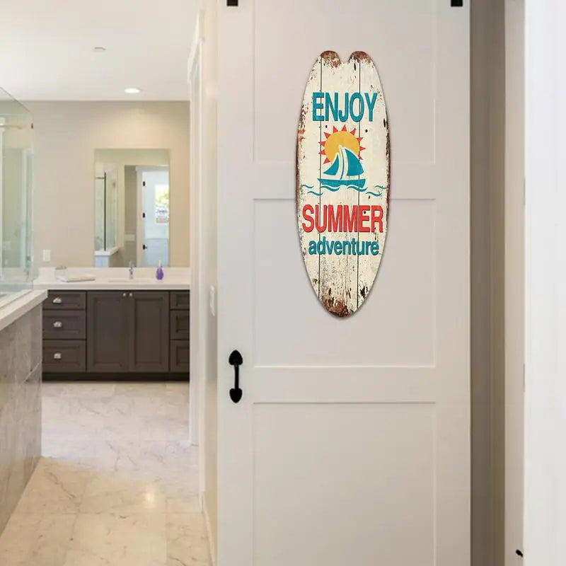 Wooden Surfboard Decor Home Wooden Surfboard Wall Sign Exquisite Appearance Wall Decoration For Home Decors Party Props And