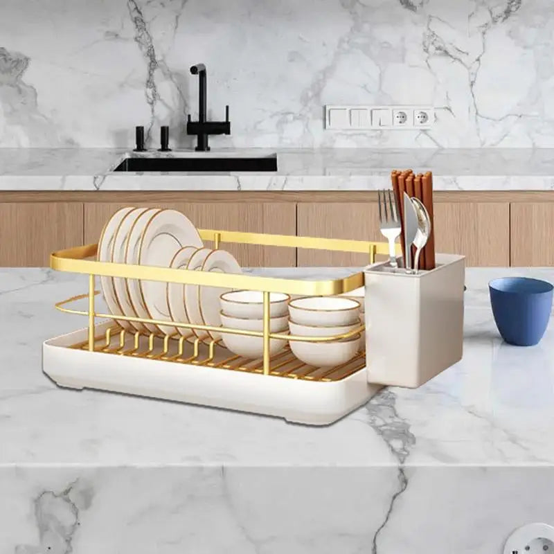 Kitchen Drying Rack Kitchen Dish Storage Rack Countertop Drain Rack  With Utensil Holder Drying Dish Rack Kitchen Supplies