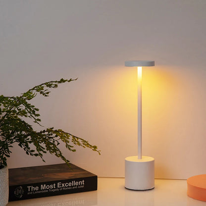 LED Ambient Table Lamp, USB Rechargeable Desk Lamp, Touch Controlled Dimmable Indoor Night Light for Home Decor Bedside Room