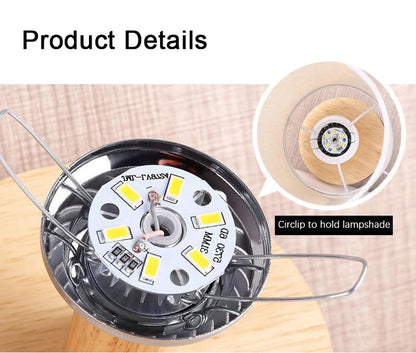 LED Table Lamps Simple Chinese Style Decoration Lamp Dimmable USB Plug Night Light Fabric Lampshade Bedroom Bedside Lighting