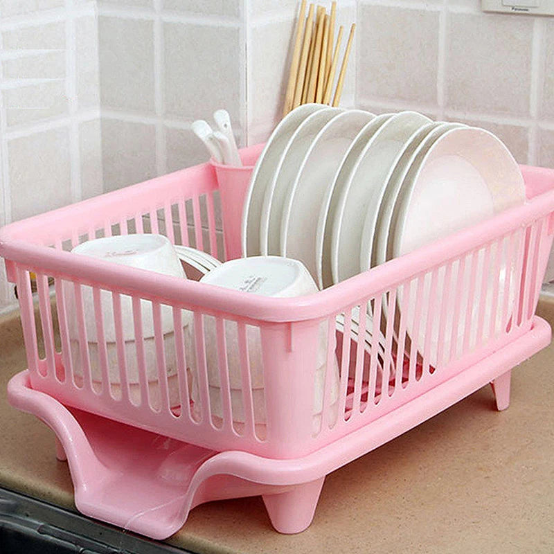 Kitchen Drainage Rack With Drainer Board Countertop Utensils Plates Chopsticks Bowls Spoons Storage Dish Drying Rack