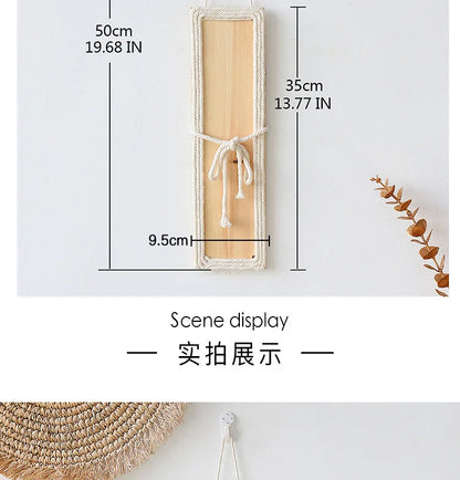 Bohemian with Hand Ceremony Woven Rope Wood Wall Decoration Simple Home Living Room Homestayings Kawaii Room Decor