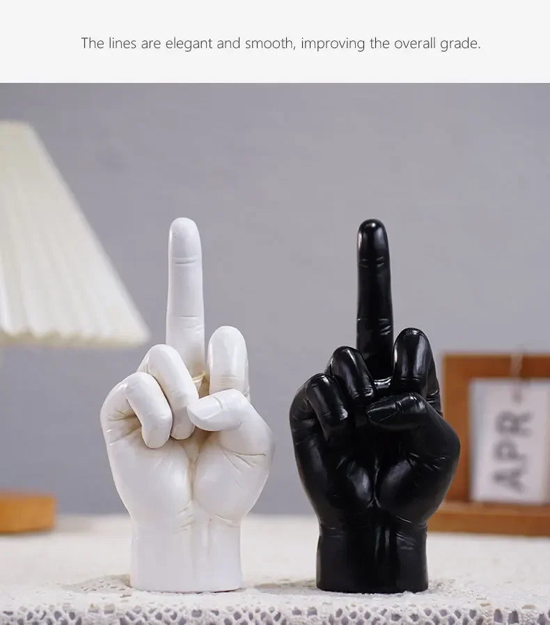 Home Decoration Desktop Living Room Entrances Trendy Play Resin Crafts Cute Middle Finger Ins Style Room Decor Hip Hop