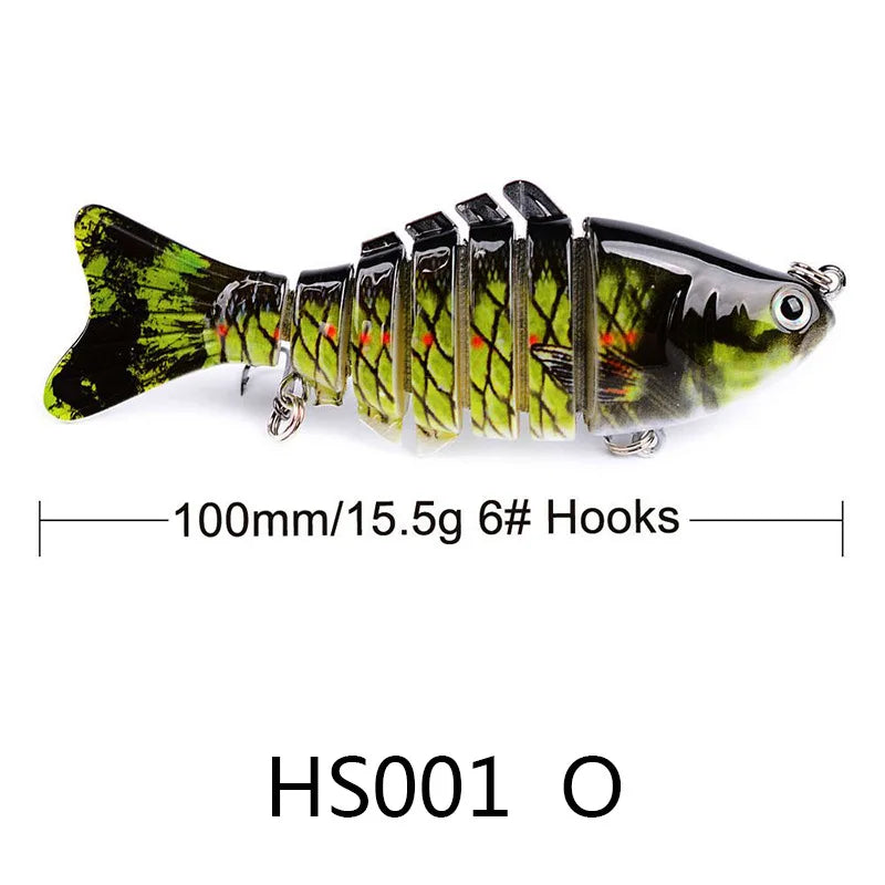 Multi Jointed Swimbait,Slow Sinking Segmented Bass Fishing Lure,Swimming Fishing Lure For Freshwater Saltwater,Fishing Bait Kit