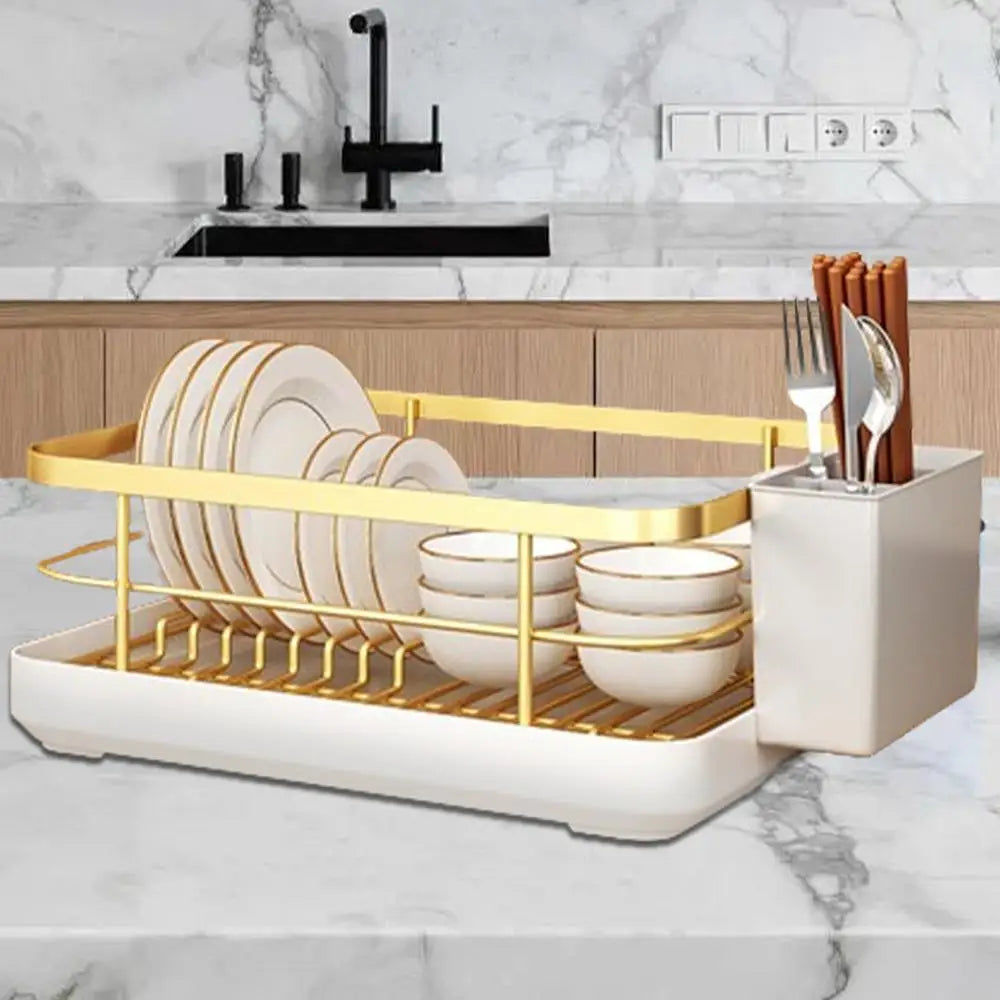 Kitchen Drying Rack Kitchen Dish Storage Rack Countertop Drain Rack  With Utensil Holder Drying Dish Rack Kitchen Supplies