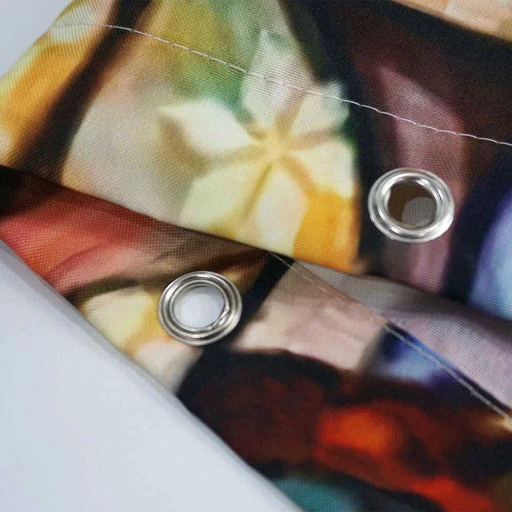 Elegant Bouquet of Fantastic White Flowers 3D Style Shower Curtain Bathroom Curtain with Bath Rug Carpet Set Floral Home Decor