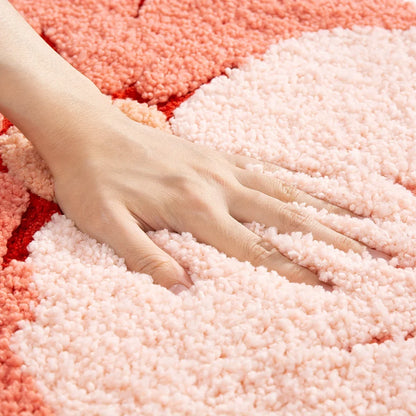 Bathroom Floor Mat Two Color Flower Pattern Premium Soft and Comfortable Bathtub Rug Suitable for Bathroom Bathtub Laundry Room