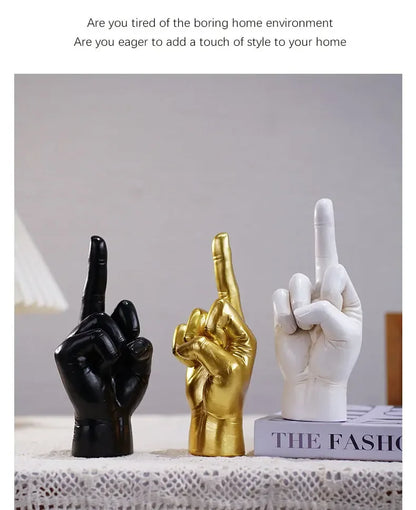 Home Decoration Desktop Living Room Entrances Trendy Play Resin Crafts Cute Middle Finger Ins Style Room Decor Hip Hop