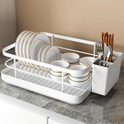 Kitchen Drying Rack Kitchen Dish Storage Rack Countertop Drain Rack  With Utensil Holder Drying Dish Rack Kitchen Supplies