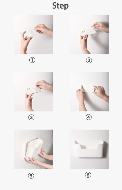 Kitchen Wall-Mounted Adhesive Storage Rack Multifunctional Cabinet Door Storage Box under Sink Drawer Shelf Bathroom Organizer