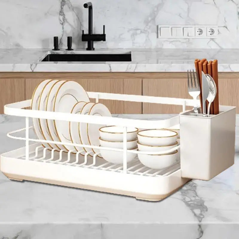 Kitchen Drying Rack Kitchen Dish Storage Rack Countertop Drain Rack  With Utensil Holder Drying Dish Rack Kitchen Supplies