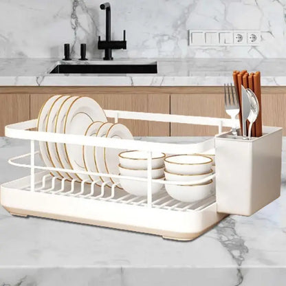 Kitchen Drying Rack Kitchen Dish Storage Rack Countertop Drain Rack  With Utensil Holder Drying Dish Rack Kitchen Supplies