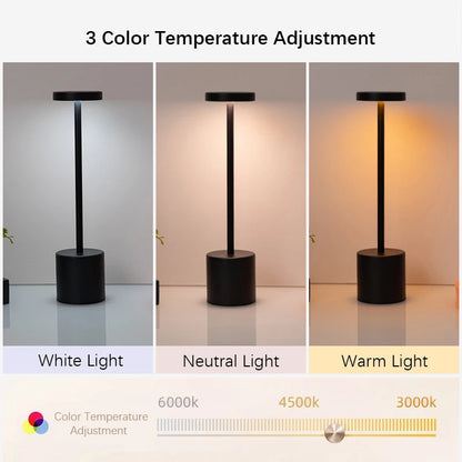 LED Ambient Table Lamp, USB Rechargeable Desk Lamp, Touch Controlled Dimmable Indoor Night Light for Home Decor Bedside Room