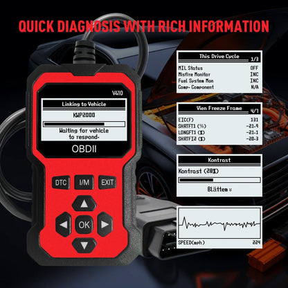 Enhanced Universal Obd Ii Scanner Car Engine Fault Code Reader Can Diagnostic Scan Tool, Read and Clear Error Codes for 1996