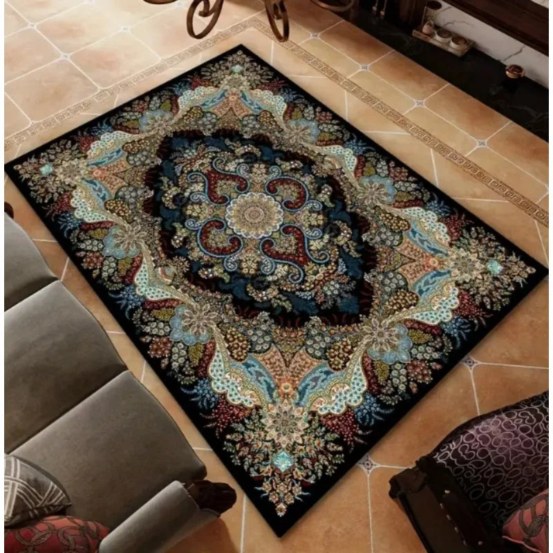Living Room Retro Bohemian Anti Slip Area Mat Bedroom Baby Room Indoor Home Garden Mat Outdoor Garden Living Room Carpet Decor