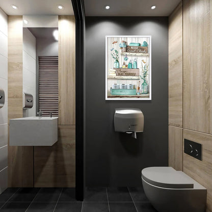 Bathroom Decor Canvas Art Poster Cartoon Sweet Cheek Toilet Wall Painting for Bedroom Living Room Shower Room Decor Aesthetic