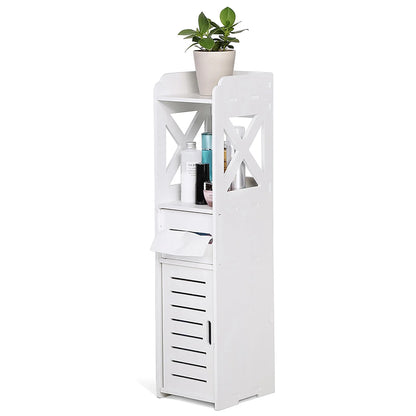 Bathroom Cabinet White Wooden Bathroom Cabinet Toilet Storage Shelf  Organizer Toilet Cabinet Wooden Bathroom Cabinet
