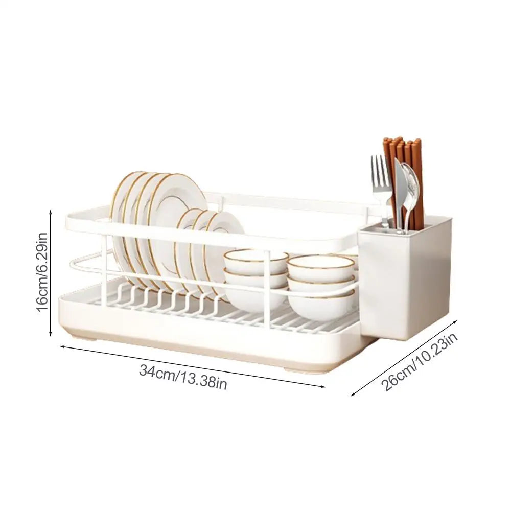Kitchen Drying Rack Kitchen Dish Storage Rack Countertop Drain Rack  With Utensil Holder Drying Dish Rack Kitchen Supplies