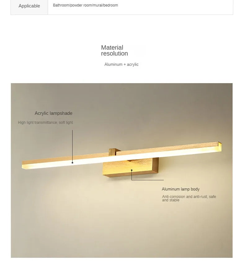 LED Bathroom Mirror Cabinet Light, Minimalist Mirror Front Light, Bathroom Wall Light, Indoor Decorative Lighting Wall Light