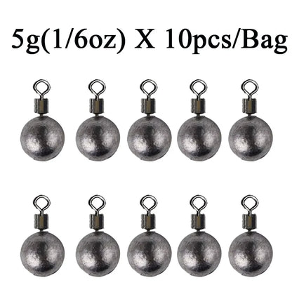 10pcs/Lot Fishing Weights Sinkers 3.5g 5g 7g 10g 14g 20g Fishing Sinker Carp Fishing Tackle Accessories