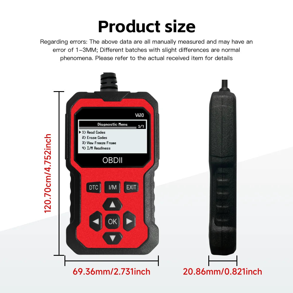 Enhanced Universal Obd Ii Scanner Car Engine Fault Code Reader Can Diagnostic Scan Tool, Read and Clear Error Codes for 1996