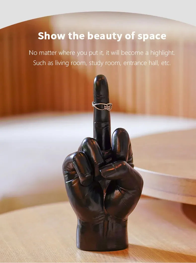 Home Decoration Desktop Living Room Entrances Trendy Play Resin Crafts Cute Middle Finger Ins Style Room Decor Hip Hop