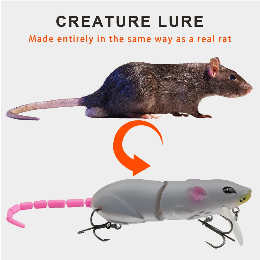 1PCS Swimbaits Mouse Lures Artificial Floating Surface 85mm/17g Wobblers Bionic Spro BBZ Rat Baits For Pike Fishing Pesca Bass