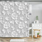 Elegant Bouquet of Fantastic White Flowers 3D Style Shower Curtain Bathroom Curtain with Bath Rug Carpet Set Floral Home Decor