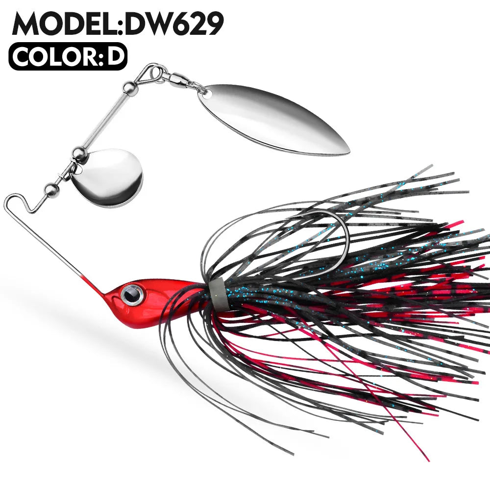 1pcs Bearded Lure Bait 10G 14G Wobblers for Bass Tassel Spinnerbait Metal Sequin Anti Hanging Bottom Biomimetic Fish Bait