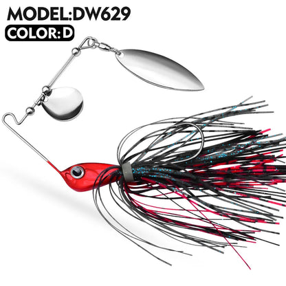 1pcs Bearded Lure Bait 10G 14G Wobblers for Bass Tassel Spinnerbait Metal Sequin Anti Hanging Bottom Biomimetic Fish Bait