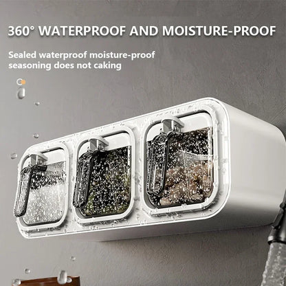 Kitchen Seasoning Box Wall Mounted Organizer Boxes Condiment Door Storage and Organization Jars for Spices Home Gadgets & Garden