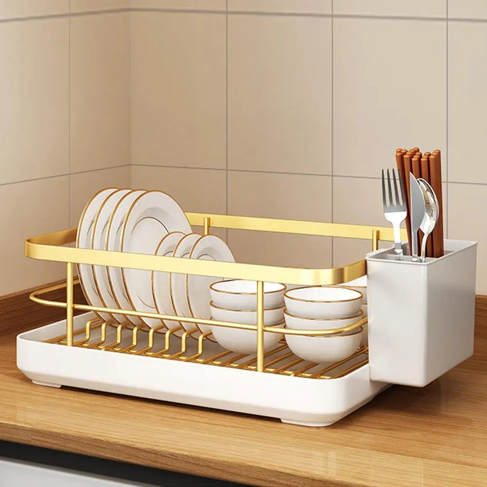 Kitchen Drying Rack Kitchen Dish Storage Rack Countertop Drain Rack  With Utensil Holder Drying Dish Rack Kitchen Supplies