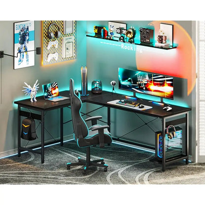 66"" L Shaped Gaming Desk, Corner Computer Desk, Sturdy Home Office Computer Table, Writing Desk, Larger Gaming Desk