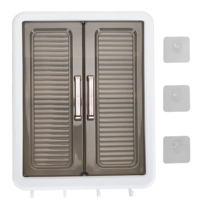 Bathroom Cabinet Wall Mounted Multifunctional Makeup Perfume Cosmetic Organizer Display Cabinet Skincare Storage Rack with Hooks