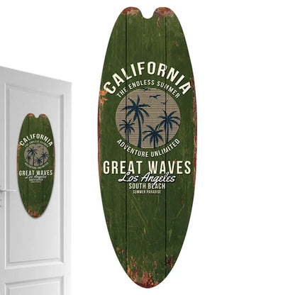 Wooden Surfboard Decor Home Wooden Surfboard Wall Sign Exquisite Appearance Wall Decoration For Home Decors Party Props And