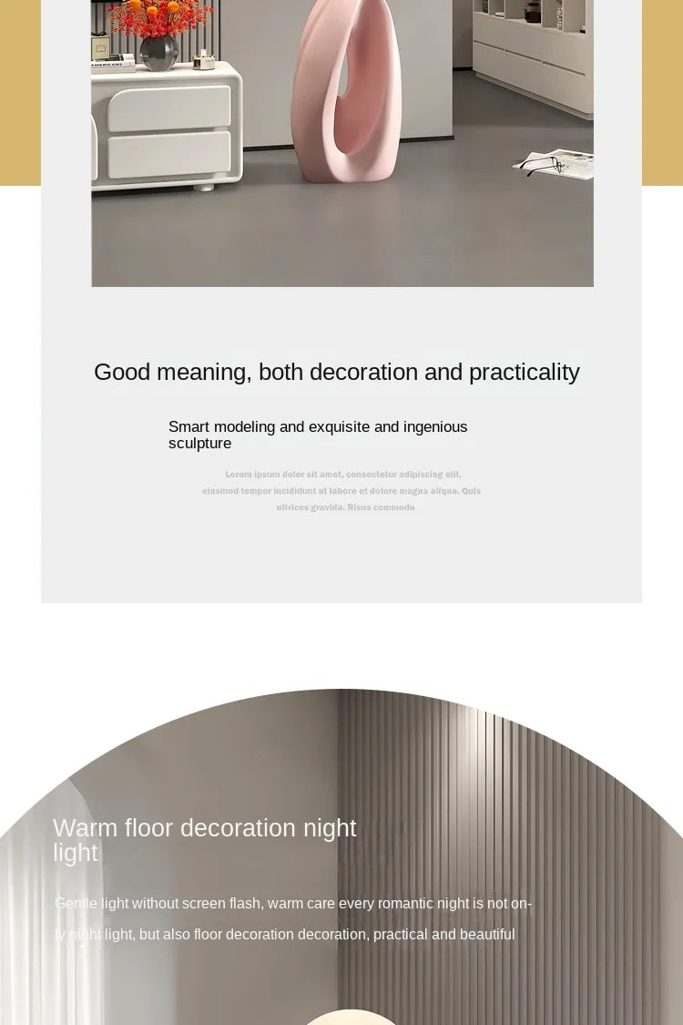 Home Decor Statue Abstract Art Ornaments Nordic Living Room Large Floor Luminous Sculpture Housewarming Gift Interior Figurines