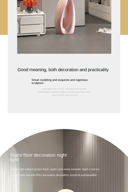 Home Decor Statue Abstract Art Ornaments Nordic Living Room Large Floor Luminous Sculpture Housewarming Gift Interior Figurines