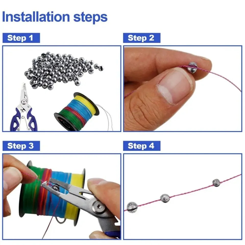 205PCS Fishing Weights Sinkers Removable Fishing Split Sinker Split Fishing Split Sinkers Fishing Egg Weight Split Sinker Set